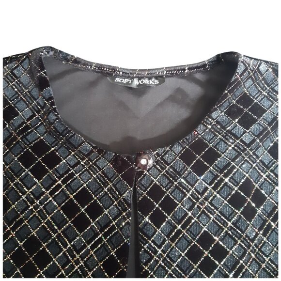 Soft Works SZ M Jacket and Tank Top 2 Piece Black Sparkly Set - Picture 11 of 15